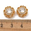 Brass Micro Pave Cubic Zirconia Beads KK-U037-29G-01-3