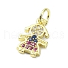 Brass Micro Pave Colorful Cubic Zirconia Pendants KK-H475-13G-02-2