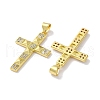 Rack Plating Brass Micro Pave Cubic Zirconia Pendants KK-Z039-04G-2