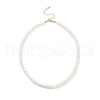 Natural Pearl Beaded Necklace with Brass Clasp for Women NJEW-JN04059-1