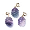 Carved Natural Fluorite Pendants G-J387-43-1