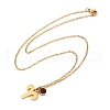 304 Stainless Steel Glass Drill Birth Stone Constellation Pendant Necklaces STAS-D305-08G-A-3