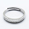 Anti-Tarnish Rhodium Plated 925 Sterling Silver Rings STER-G027-19P-L-1