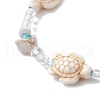 Adjustable Synthetical Turquoise & Magnesite Beaded Braided Bead for Women BJEW-JB11546-3