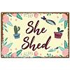 Rectangle with Word Vintage Metal Iron Sign Poster AJEW-WH0157-232-1