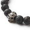 Natural Lava Rock Stretch Bracelet for Women Men BJEW-JB06831-6