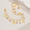 Classic Middle Eastern Style Brass Pave Crystal Rhinestone Leaf Shape Tassel Anklets for Women AS9149-3