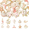 20Pcs 10 Styles Sea Animal Alloy Enamel Pendants ENAM-YW0004-35-1