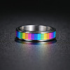 Rainbow Color Pride Flag Enamel Rectangle Rotating Ring RABO-PW0001-038A-3