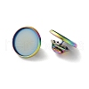 304 Stainless Steel Flat Round Brooch Brooch Base Settings STAS-S172-10A-M-1