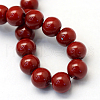 Baking Painted Pearlized Glass Pearl Round Bead Strands HY-Q330-8mm-35-4