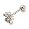 Brass Micro Pave Clear Cubic Zirconia Stud Earrings EJEW-L265-02P-1