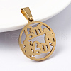 304 Stainless Steel Pendants STAS-D422-39-2