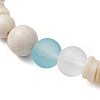 2Pcs 2 Styles Bohemia Style Natural Fossil & Freshwater Shell & Glass Beads Stretch Bracelets for Women BJEW-JB11865-4