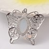 Butterfly Platinum Tone Brass Opalite Pendants G-M288-03-2