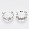 Brass Micro Pave Cubic Zirconia Huggie Hoop Earring EJEW-N011-03P-2