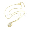 Brass Micro Pave Clear Cubic Zirconia Satellite Chain Locket Pendant Necklaces for Women NJEW-M009-03G-B-3