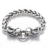 Men's Alloy Wheat Chain Bracelets BJEW-T014-08AS-1