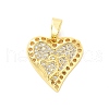 Rack Plating Brass Micro Pave Cubic Zirconia Pendants KK-M082-03G-1
