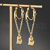 Stylish Stainless Steel Heart Pendant Hoop Earrings LI4623-5