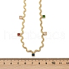 304 Stainless Steel Rope Chain Colorful Cubic Zirconia Tassel Necklaces for Women NJEW-V015-01G-B-2