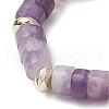 Hematite Beads & Natural Natural Lepidolite Finger Rings for Women RJEW-JR00873-07-4