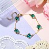 Glass Flower Link Bracelets BJEW-JB10219-02-2