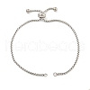 Non-Tarnish 304 Stainless Steel Box Chain Slider Bracelet Makings STAS-P360-03P-2