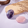 AHADERMAKER 2Pcs 2 Styles Natural Amethyst & Rose Quartz Palm Stones AJEW-GA0007-90B-4