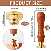 CRASPIRE 4Pcs 4 Styles Animal Theme Golden Tone Brass Wax Seal Stamp Head AJEW-CP0007-49A-07-2