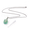 Natural Fluorite Openable Perfume Bottle Pendant Necklaces NJEW-H216-07P-1