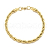 Ion Plating(IP) 5MM 304 Stainless Steel Rope Chain Bracelets for Women BJEW-R318-02G-1
