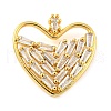 Rack Plating Brass Micro Pave Cubic Zirconia Pendants KK-C044-19G-1