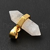 Natural Moonstone Double Terminal Pointed Pendants G-P481-01G-10-4