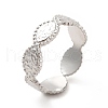 304 Stainless Steel Horse Eye Wrap Open Cuff Ring for Women RJEW-F131-10P-1