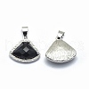Natural Dyed & Heated Black Agate Pendants G-O176C-09P-2