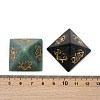 6Pcs Natural Obsidian & Red Jasper & Amethyst & Tiger Eye & Rose Quartz & Green Aventurine Orgonite Pyramid Display Decorations G-C186-05-4