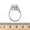 Adjustable 925 Sterling Silver Micro Pave Cubic Zirconia Cuff Rings for Women RJEW-F183-01B-01-5