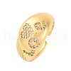 Brass Micro Pave Clear Cubic Zirconia Cuff Rings for Women RJEW-U047-04G-4