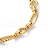 Ion Plating(IP) 304 Stainless Steel Oval & Ring Link Chain Necklaces for Women NJEW-D056-02G-2