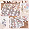 AHADERMAKER 15 Yards Polyester Embroidery Flower Mesh Ribbon SRIB-GA0001-11A-4
