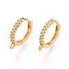 Brass Micro Pave Cubic Zirconia Hoop Earring Finding KK-N261-52G-1