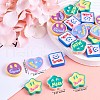 25Pcs Assorted smiling face Star Heart Slime Opaque Resin Cabochon Flatback Scrapbooking Embellishment with Smile Love Miss Luck Words Epoxy Slime Cabochon for DIY Crafts Scrapbooking Phone Case Decor JX283A-2