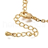 Fishtail Brass Micro Pave Clear Cubic Zirconia Card Paper Chain Bracelets for Women BJEW-L696-101G-3