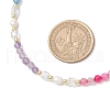 Electroplated Glass & Cultured Freshwater Pearl & Natural Mixed Stone Faceted Round Beaded Chakra Necklaces for Women NJEW-JN05248-3