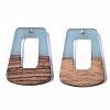 Resin & Walnut Wood Pendants RESI-S358-84B-2