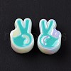 UV Plating Rainbow Iridescent Acrylic European Beads SACR-E009-33-3