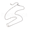 Natural Cultured Freshwater Pearl Potato Pendant 304 Stainless Steel Singapore Chains Necklaces NJEW-JN05273-02-4