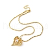 Brass Pave Clear Cubic Zirconia Heart Pendant Necklaces for Women NJEW-K381-07C-G-4