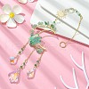 Natural Green Aventurine & Glass Pendants Decoration HJEW-JM01479-01-2